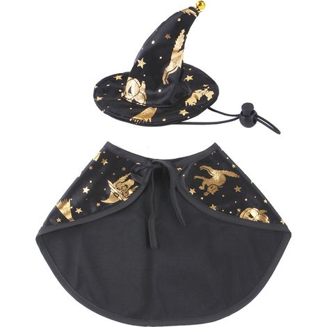 Déguisements d'Halloween pour animaux de compagnie : cape et chapeau de magicien pour chiens et chats. Vêtements d'Halloween pour chiens et chats.