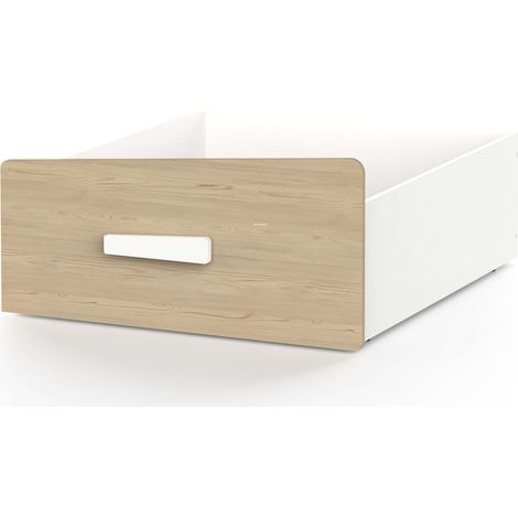 Cajón Bajo Cabane Infantil Blanco Mate Y Roble Claro 41x98 cm