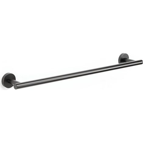 TOJ Living Barre porte-serviettes – Support mural salle de bain – Acier inoxydable – 60 cm – noir mat (1/5)