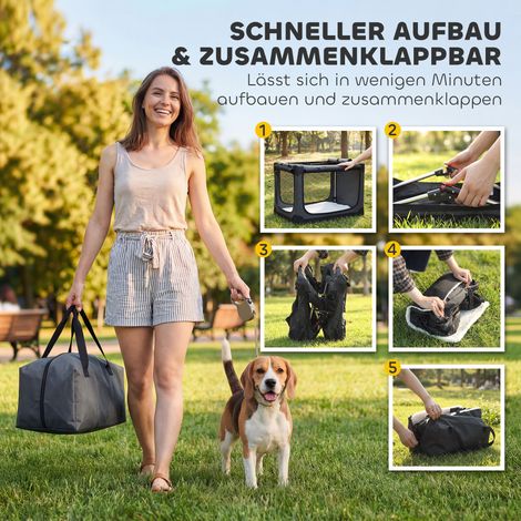 Cage de voyage pliable pour chien, matelas amovible et lavable, housse en toile Oxford, pour chien jusqu'à 20 kg, couleur kaki militaire
