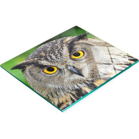 Tabla de cocina de vidrio templado duradera y elegante con estampado de b煤ho, 60x52 cm. (1/5)