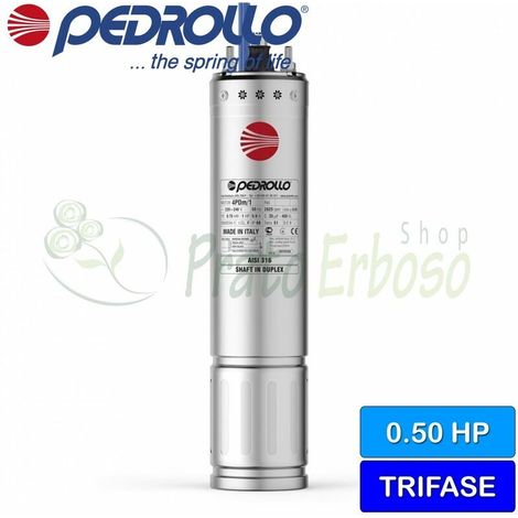 4PD / 0.50 - Motor trifásico 400 V rebobinable de 4 "0.5 HP