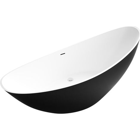 Badewanne freistehend Bernstein VICE 2.0 Acryl Schwarz/Weiß matt 183,5x78,5x76,9cm (1/5)