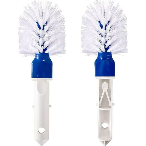 Brosse d'angle de piscine 2 pièces – Tête de brosse de marche et d'angle de piscine, brosse ronde de nettoyage de piscine avec clip facile pour piscines hors sol et creusées, spas