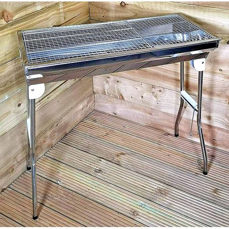 Large Stainless Steel BBQ Grill, Portable Folding Outdoor Picnic Camping Beach Garden Barbecue Fold Down wit Carry Handle