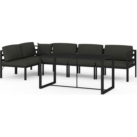 Maison Exclusive - 6-tlg. Garten-Lounge-Set mit Kissen Aluminium