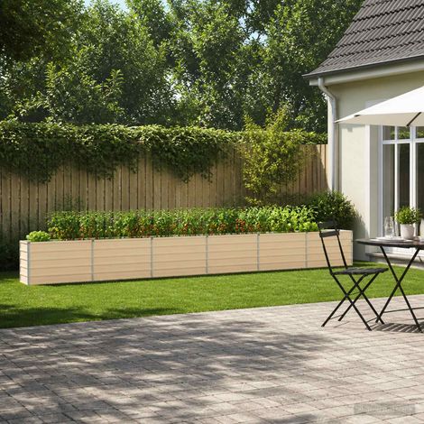 vidaXL Letto rialzato da giardino Avorio 600 x 40 x 55 cm