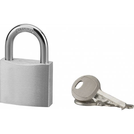 Cadenas à clé, extérieur, alu, 40mm, anse acier nickelé, 2 clés - SP