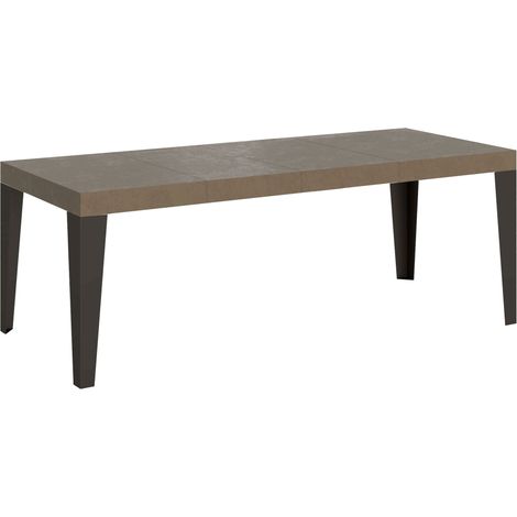 Tavolo Allungabile 90-246x90x77 cm Flame Premium Tortora Telaio Antracite