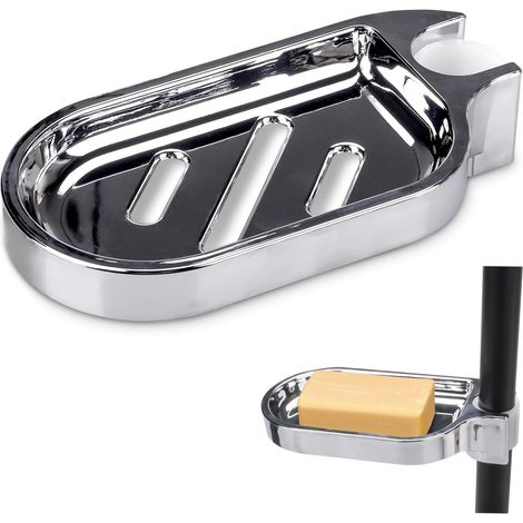 Porte Savon Douche Barre Savon 22mm, 24mm, 25mm ABS Plastique Rectangulaire Argenté (1/5)