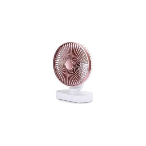 Mini-Tischventilator mit USB-Anschluss, wiederaufladbar, 4 Geschwindigkeitsstufen, leise – Roségold für Büro und Zuhause (1/5)