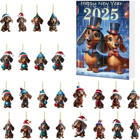 Calendrier De Lavent Pour Chien - 24 Figurines Miniatures À Monter Soi-même - Boîte Calendrier De Noël 2025 (1/4)