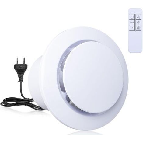 BUNTHAUS Extracteur D'air 95mm Silencieux Ventilation, Ventilateur Amélioré Trois Vitesses De Vent Avec Télécommande Sans Fil pour Salle De Bain, Cuisine,Tentes (1/5)