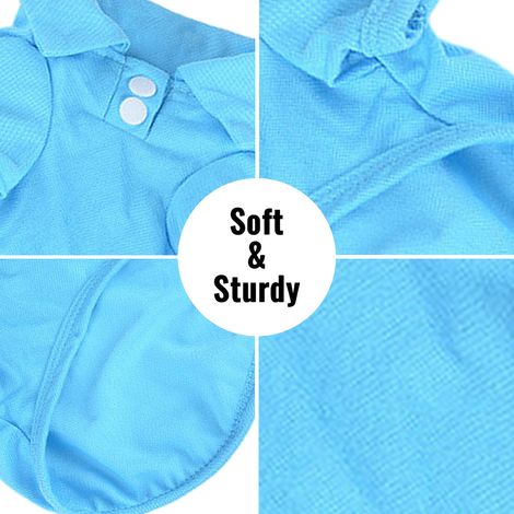 1 T-shirt pour chien, coton premium, taille L, bleu/rouge/orange, col à double bouton, poignets côtelés, pour chiens de petite à grande taille (1/5)