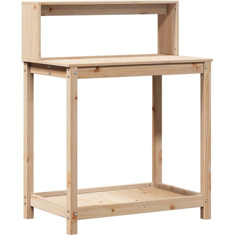 Umtopftisch mit Regalen 82,5x50x109,5 cm aus massivem Kiefernholz