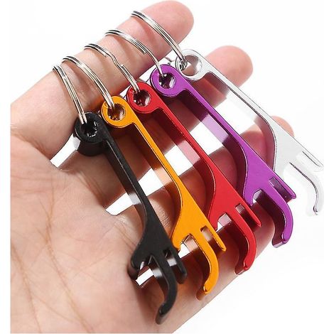 lot De 5 Porte-cls Dcapsuleur, Couleurs Alatoires Porte-cls Dcapsuleur De Bire, Mini-dcapsuleur, Porte-cls Argent, Dcapsuleur De Bire (1/5)