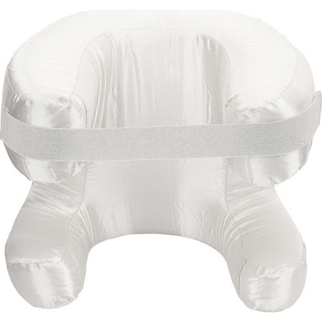 Gesichtskissen aus Seidenstoff mit Memory-Schaum, weiche Polsterung, ergonomisches Schönheitskissen für Rückenschlaf, Weiß