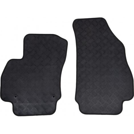 Tapis de voiture utilitaire - Sur Mesure pour CITROEN Nemo / PEUGEOT Bipper / FIAT Fiorino (Dès 04/2008) - 2 pièces - Tapis de sol antidérapant pour utilitaire - Souple - 100% Caoutchouc (1/5)