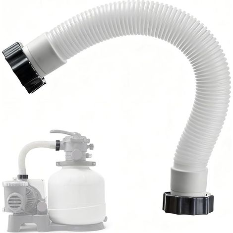Tuyau Pompe Piscine, Tuyau Filtration Piscine, Tuyau Raccord Pompe Filtre à Sable, Tuyaux pour Piscine avec écrous, Convient pour Une Interface de 1,5 Pouce (40cm) (1/5)
