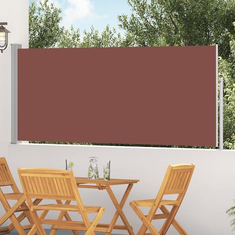 Auvent latéral rétractable 117x314 cm Marron (1/5)