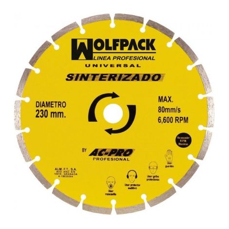 Disque diamant 230 mm. Travail général Segmenté Fritté (1/2)