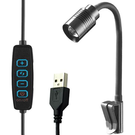 Lumière d'aquarium avec clip 3 W, lumière USB réglable pour aquarium, améliore l'expérience visuelle, distance focale réglable en 3 couleurs pour salon, hôtel, resta (1/5)