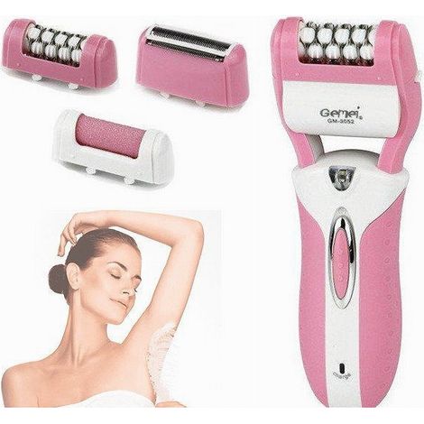 TRADE SHOP - Epilatore Rasoio Elettrico Ricaricabile 3in1 Donna Corpo Pedicure Lima Gm-3052 - (1/5)