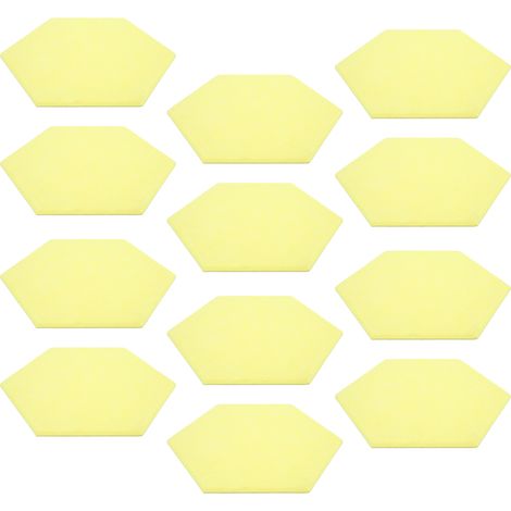 Ensemble de 12 panneaux hexagonaux auto-adhésifs d'isolation phonique, panneaux muraux insonorisants en forme de coin, jaunes (1/5)
