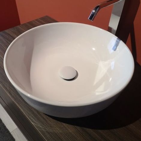 Lavabo Smile appoggio salvaspazio dia. 41,5 tondo in ceramica (1/4)