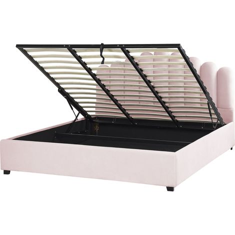 Ottoman Bed Velvet VINCENNES 180 x 200 cm (EU Super King) Pastel Pink (1/5)
