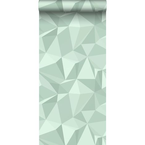 papier peint graphique 3D vert menthe - Sanders & Sanders (1/5)