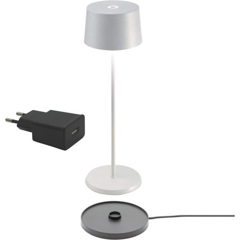 Olivia Pro White wiederaufladbare und dimmbare LED-Tischleuchte (1/5)