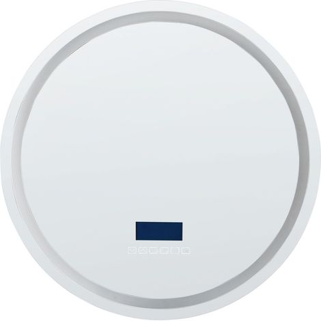 Beliani LED Bathroom Mirror Silver Synthetic Material Round Modern Vanity Glass, Anodized, 60 x 4 x 60 cm BROGNON (1/5)