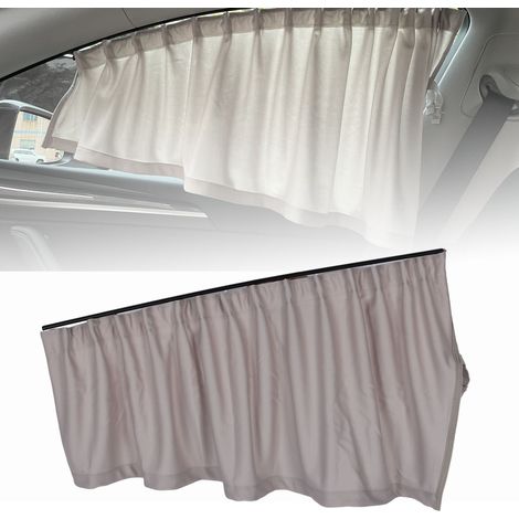 Kit de modification de voiture en 4 pièces : rideaux de fenêtre latéraux rétractables et pare-soleil pour Tesla Model 3 2017-2023 (surdimensionné), gris. (1/5)