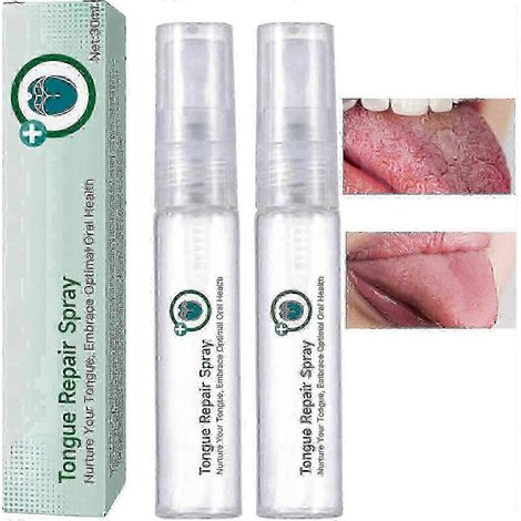 Spray réparateur pour la langue, éliminateur d'odeurs buccales en cas de sécheresse et de mauvaise haleine, spray pour soulager les fissures de la langue, soulagement instantané de la sécheresse bucca (1/4)