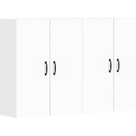 Conjunto de 2 prácticos armarios de pared de diseño moderno para almacenamiento 69,5 x 34 x 90 cm madera blanca 020055389 (1/5)