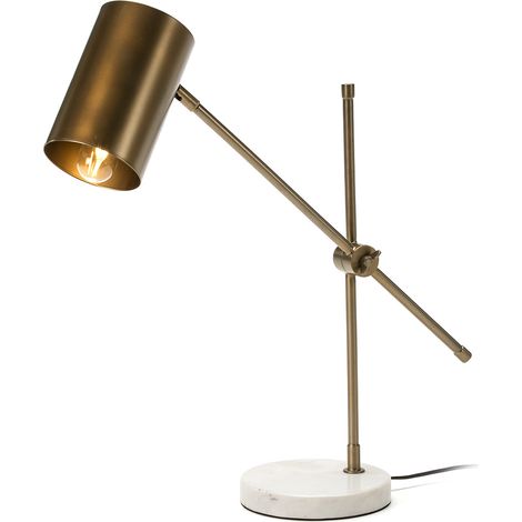Lampe de Table 66x16x75 Marbre blanc/Métal doré (1/5)