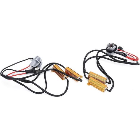 Lot de 2 décodeurs LED 1157, résistance de charge 50 W, annulant les erreurs de clignotement, pour phares antibrouillard et feux de jour de voiture. (1/4)