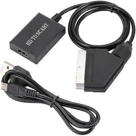 Convertisseur HDMI vers péritel 1080p HD audio/vidéo pour TV HD, DVD, décodeur Sky, etc. (1/5)