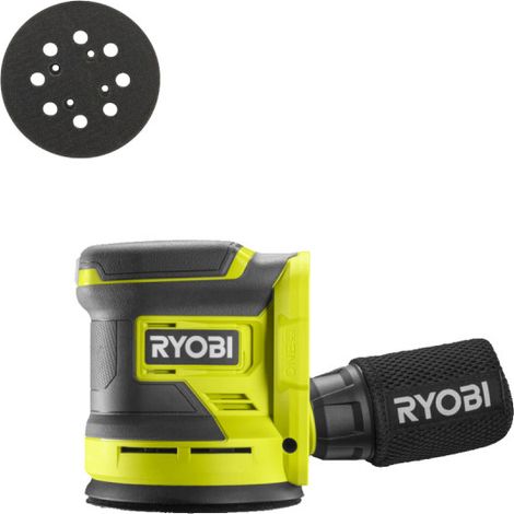 Pack RYOBI - Ponceuse excentrique RROS18-0 - 18V One+ - Sans batterie ni chargeur - Plateau de ponçage ROSP1A - 125 mm (1/4)