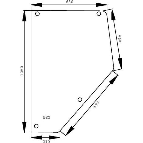 Cristal lat. puerta fijo UNIVERSAL D6916 (1/2)