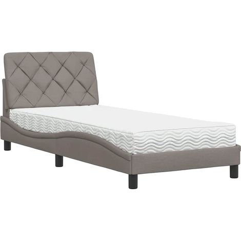 Maison Exclusive - Letto con Materasso Tortora 80x200 cm in Tessuto (1/5)