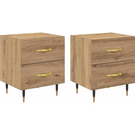 Maison Exclusive - Nachttisch 2 pcs Artisan-Eiche 40 x 35 x 47,5