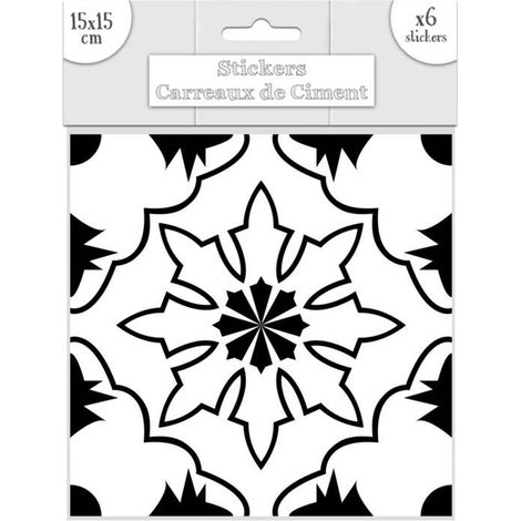 Ensemble de 6 stickers carreaux de ciment bicolores