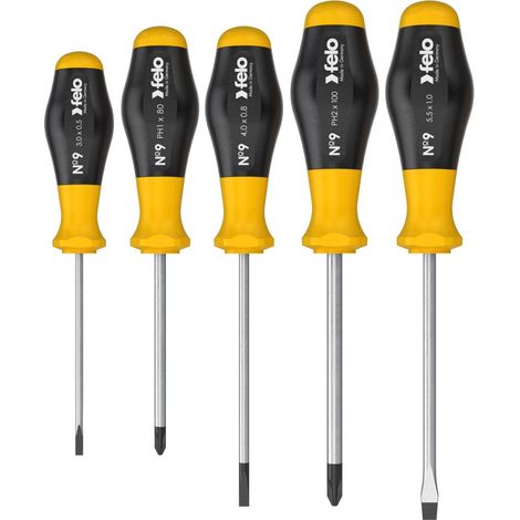 Felo No9 Set di 5 cacciaviti ergonomici in bi-materia