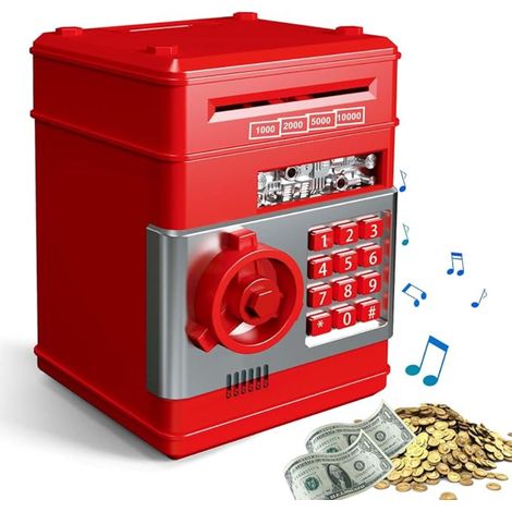 Tirelire enfants, tirelire ATM, tirelire numérique mot de passe, boîte d'épargne mot de passe, serrure à code et auto Money Scroll, tirelire ATM enfants pièces de monnaie (1/5)