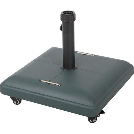 Base per Ombrellone Ø35 a Ø55 con Ruote e Maniglie da Giardino in Cemento 37Kg Vorghini UnShake Verde