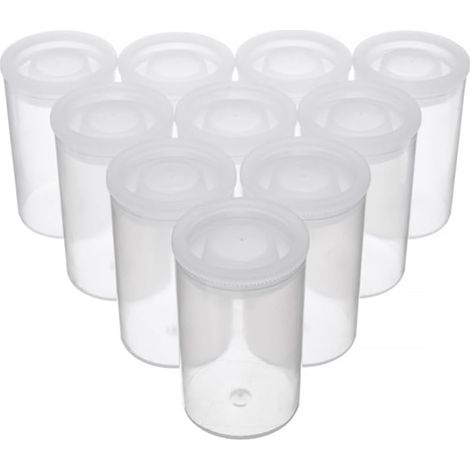 Pack of 100 empty plastic storage boxes for camera, film reel, spare parts, accessories, beads, coins, pills. Transparent (1/5)