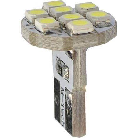 AMPOULES LED X 2 T10 W5W 8LED SMD3528 BLANC 12V 0,60W