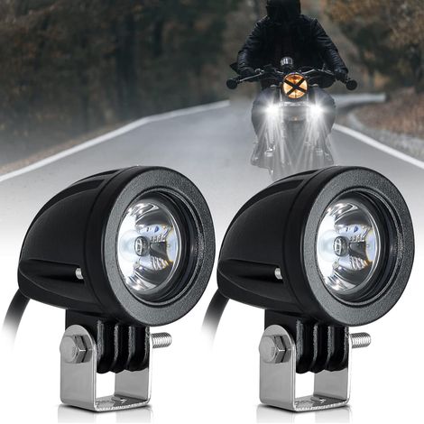 Zwei zusätzliche LED-Scheinwerfer für Motorräder, runde LED-Scheinwerfer 12V-24V, Schutzart IP68 wasserdicht, geeignet für Motorräder, Geländefahrzeuge, Mehrzweckfahrzeuge, Quads, Allradfahrzeuge, Lie (1/5)